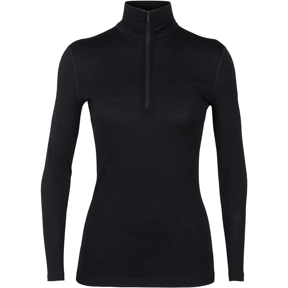 Icebreaker Oasis LS Half Zip Wmns 200 dameundertrøje - Black - XL - Uldundertøj