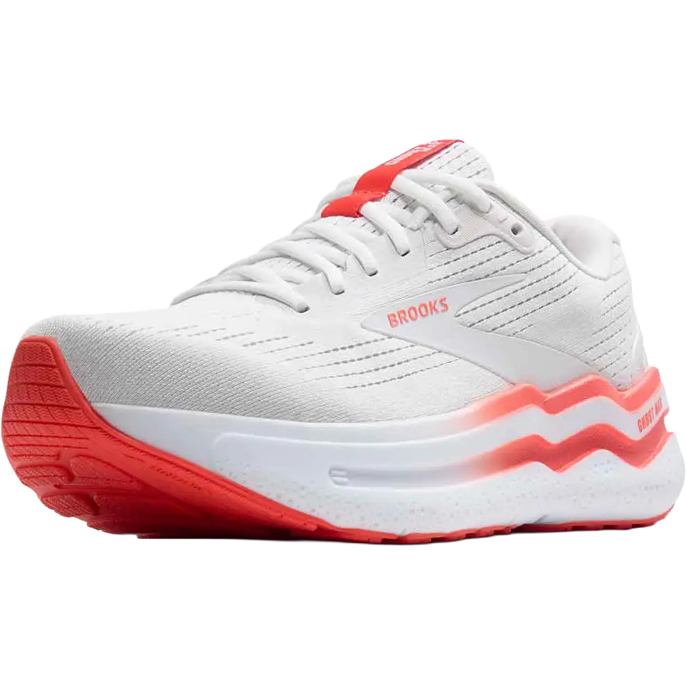 Brooks Ghost Max 2 Women - White/Hot Coral - US7,5/5,5/38,5 - Allround løbesko