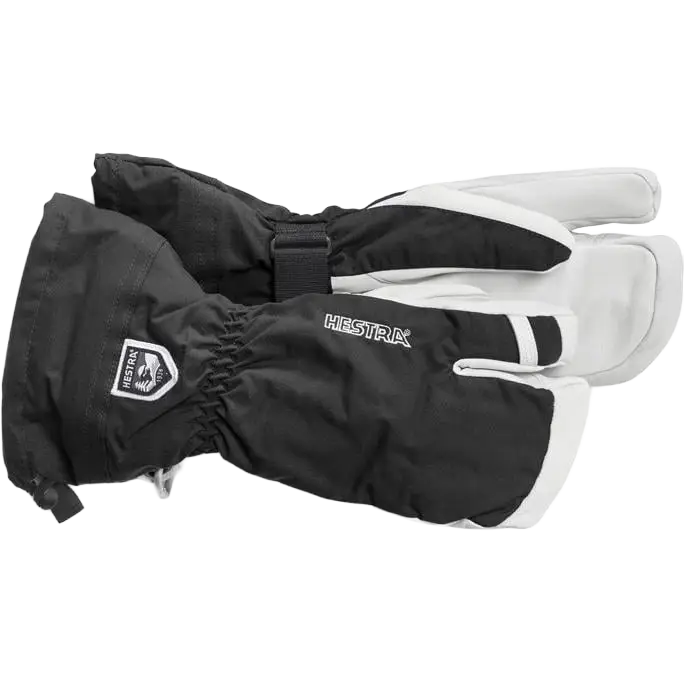 Hestra Army Leather Heli Ski 3 finger skihandske - SORT - 12 - Handsker