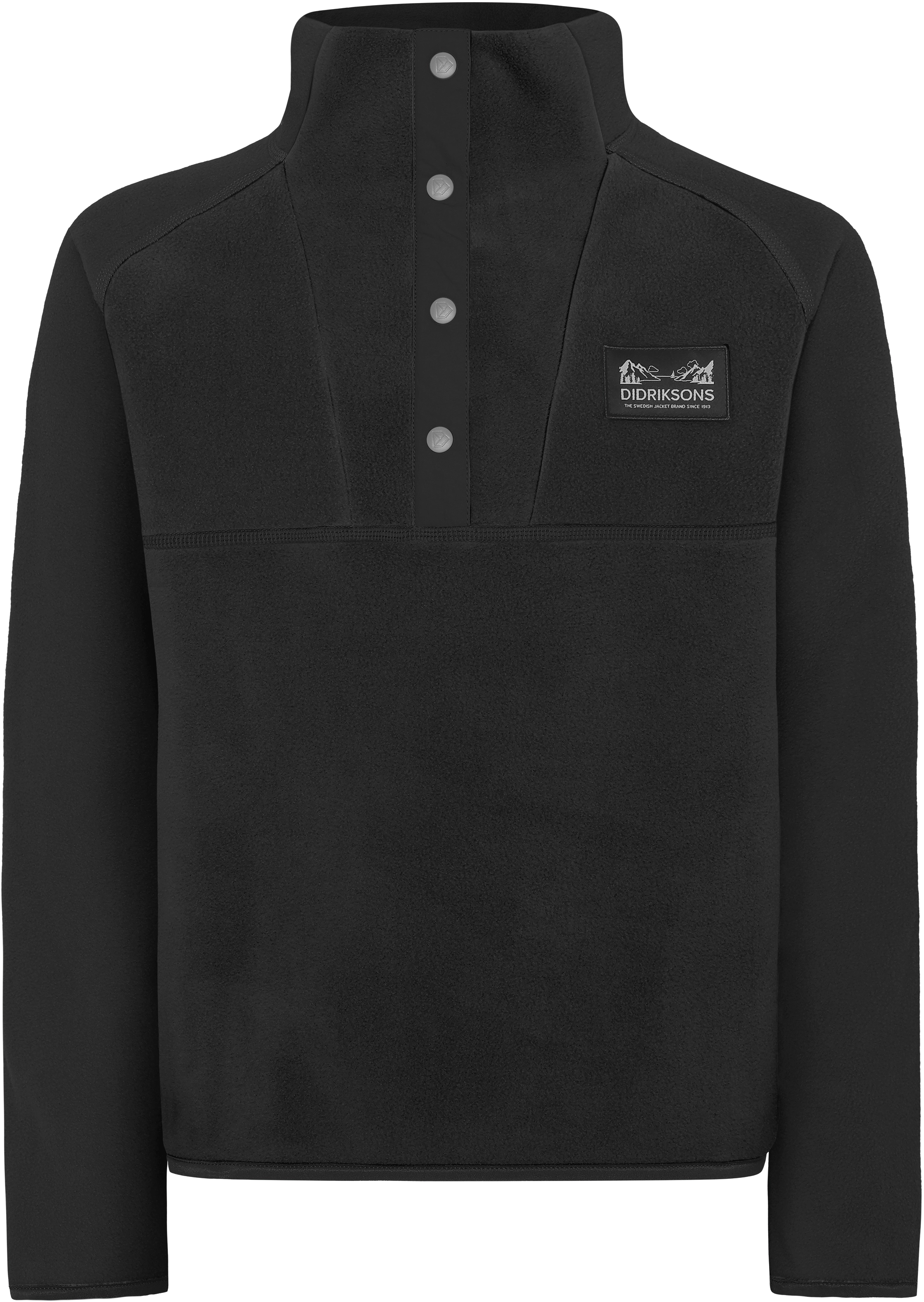 Didriksons Yokto Kids 1/2 Button 2 børnefleece - Black - 170 cm - Fleecetrøjer til børn