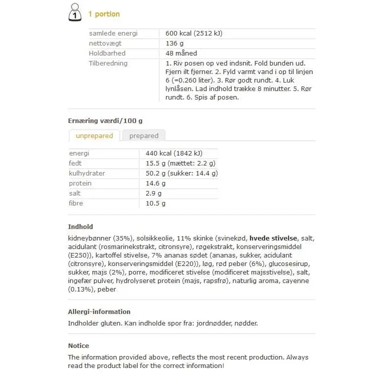 Chili con Carne måltid