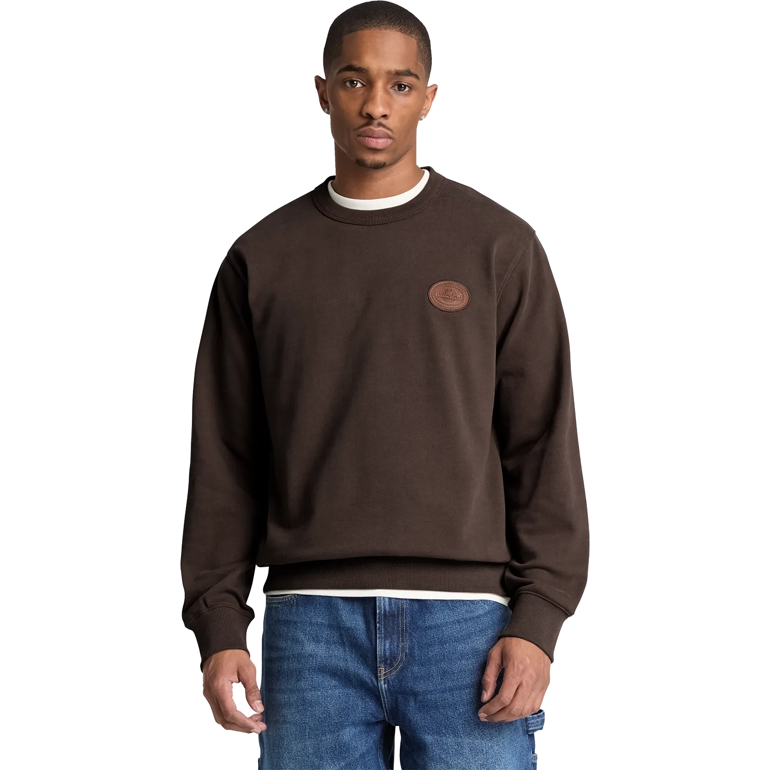  Leather Patch LB Crew Sweatshirt