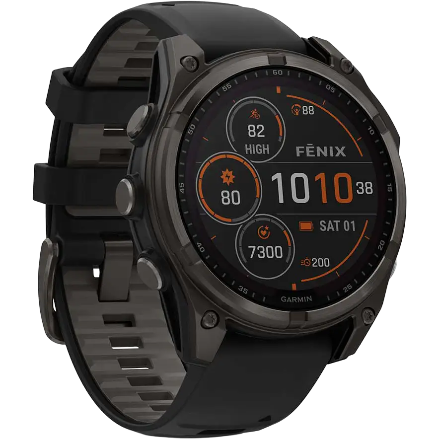 Garmin Fenix 8 47mm Saph Solar - CrbnGry Ti/Blk, BlkSportLpBnd - One size - Løbeur