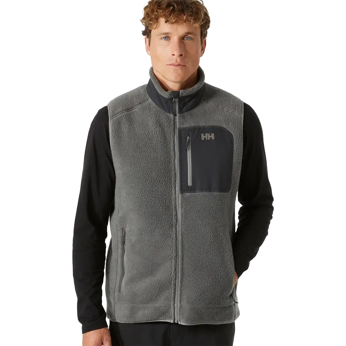 Panorama Pile Block Vest Men fleeceväst