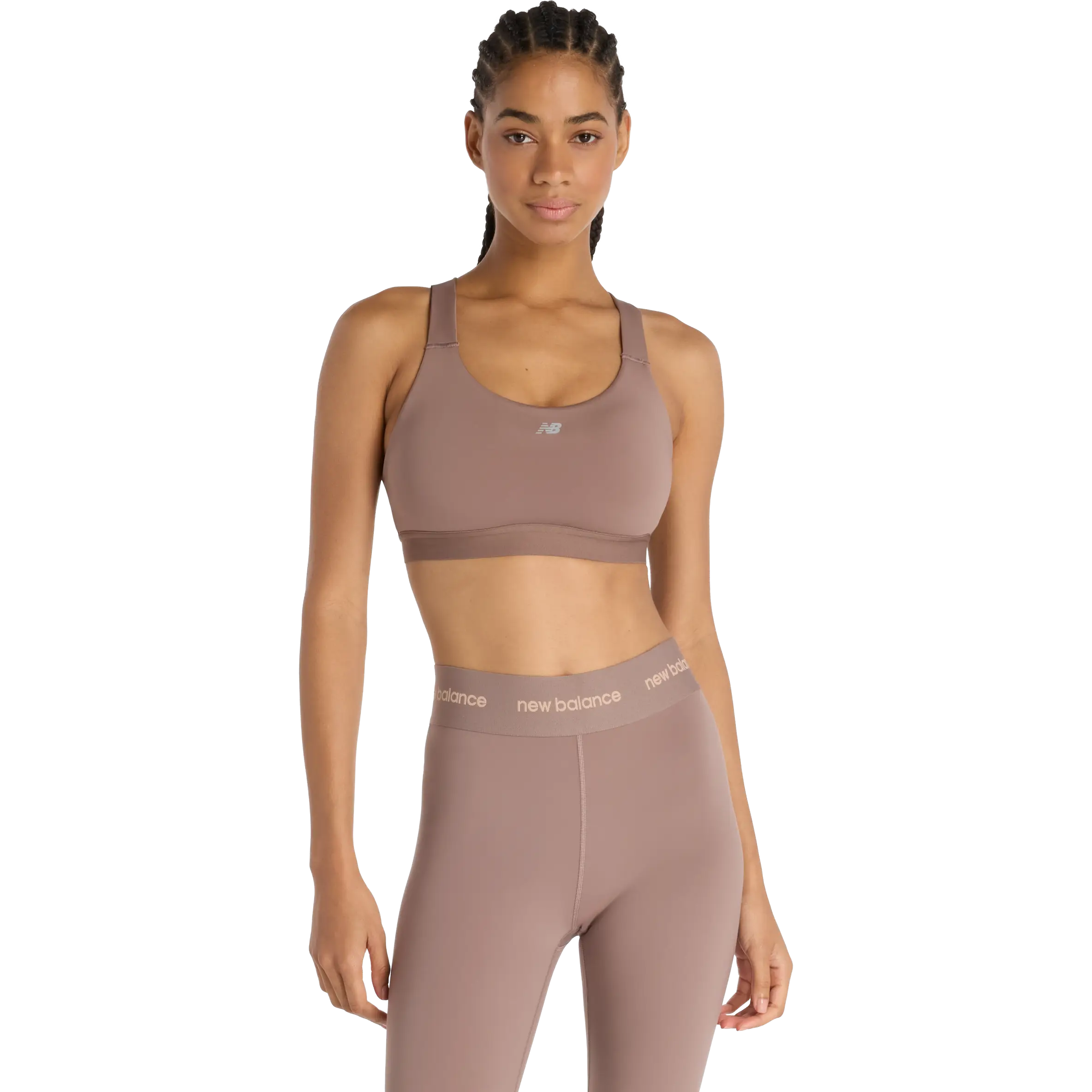 New Balance Essential Train Bra - Earth Shadow - XL - Løbeundertøj