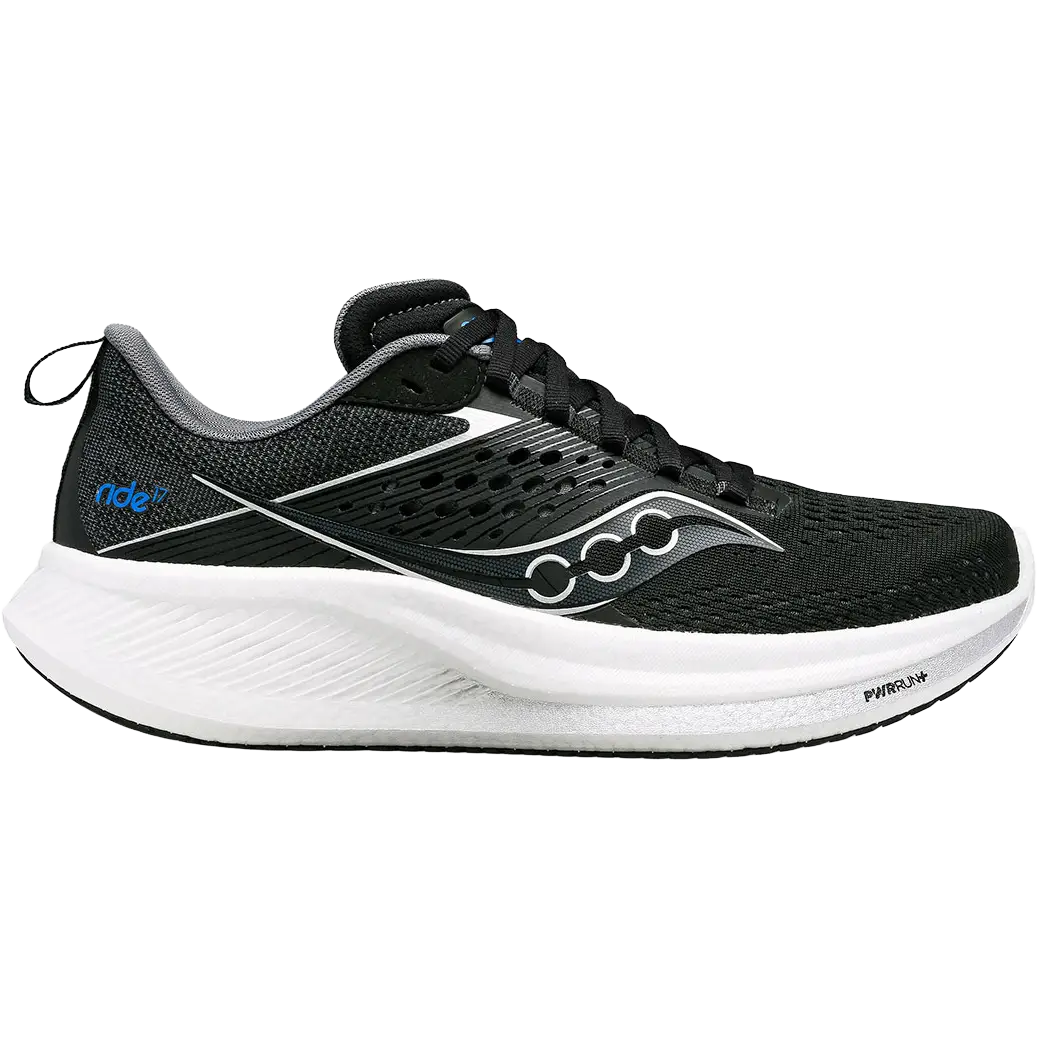Saucony Ride 17 Men - Black/White - US13/UK12/48 - Mængdetræningssko