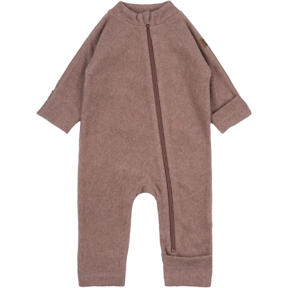 Mikk-Line Cotton Fleece Baby Suit - Burlwood Melange - 104 - Fleecetrøjer til børn
