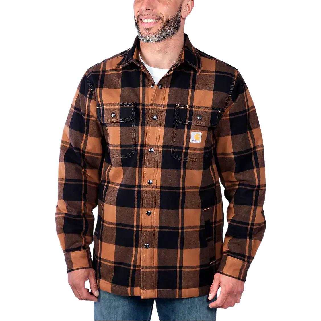 Flannel Sherpa-Lined Shirt Jacket Men skjorte/jakke
