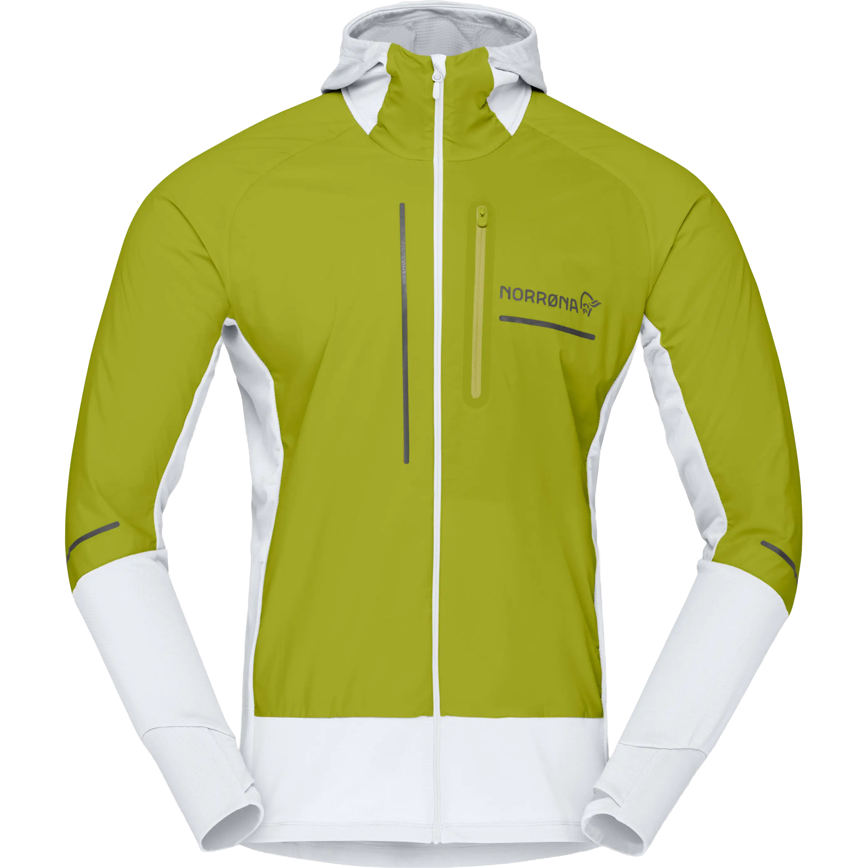 Norrøna Senja Alpha90 Hood Men - Golden Lime - L - Løbetrøjer