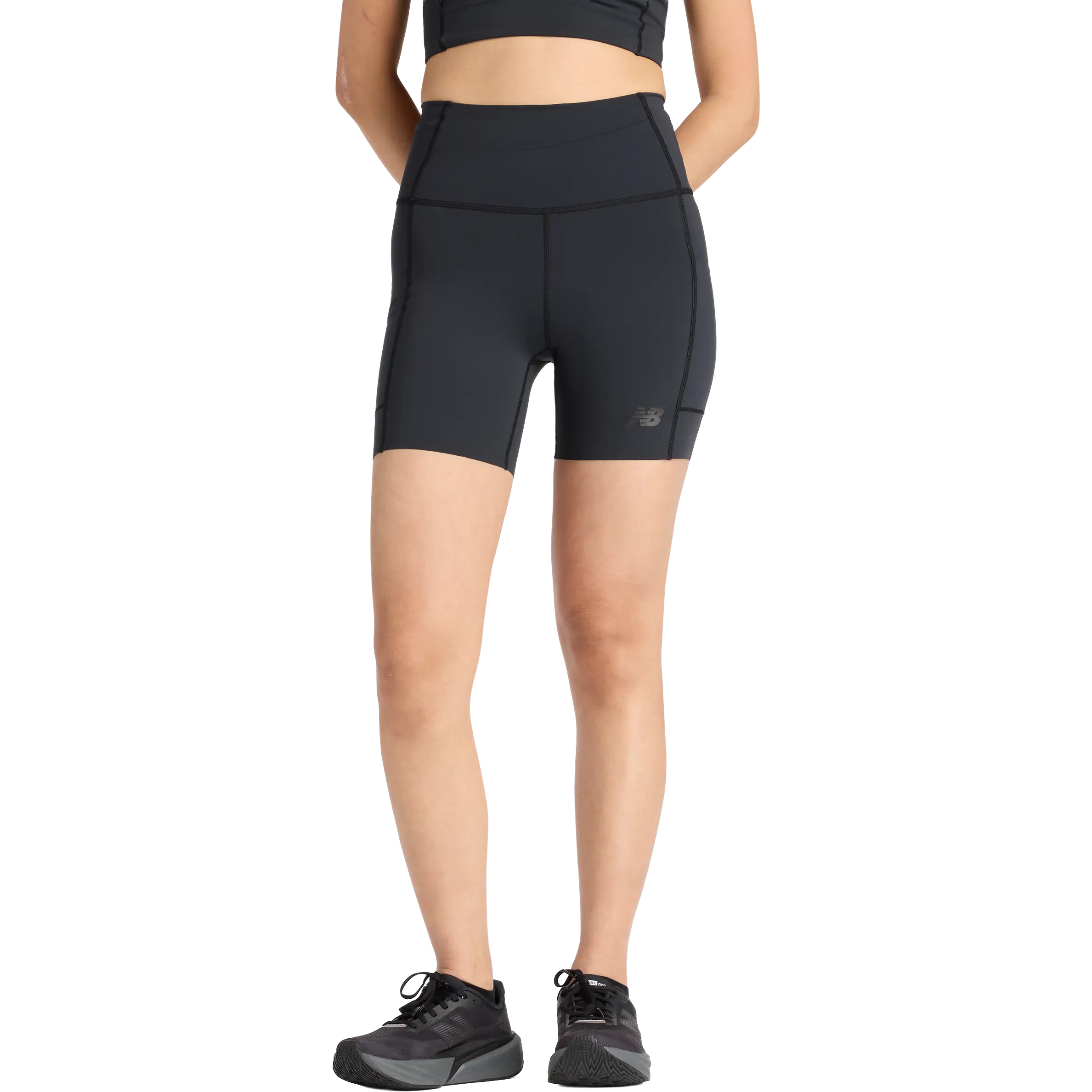 New Balance NB Sleek Storage Race Short 6'' Women - Black - M - Løbeshorts