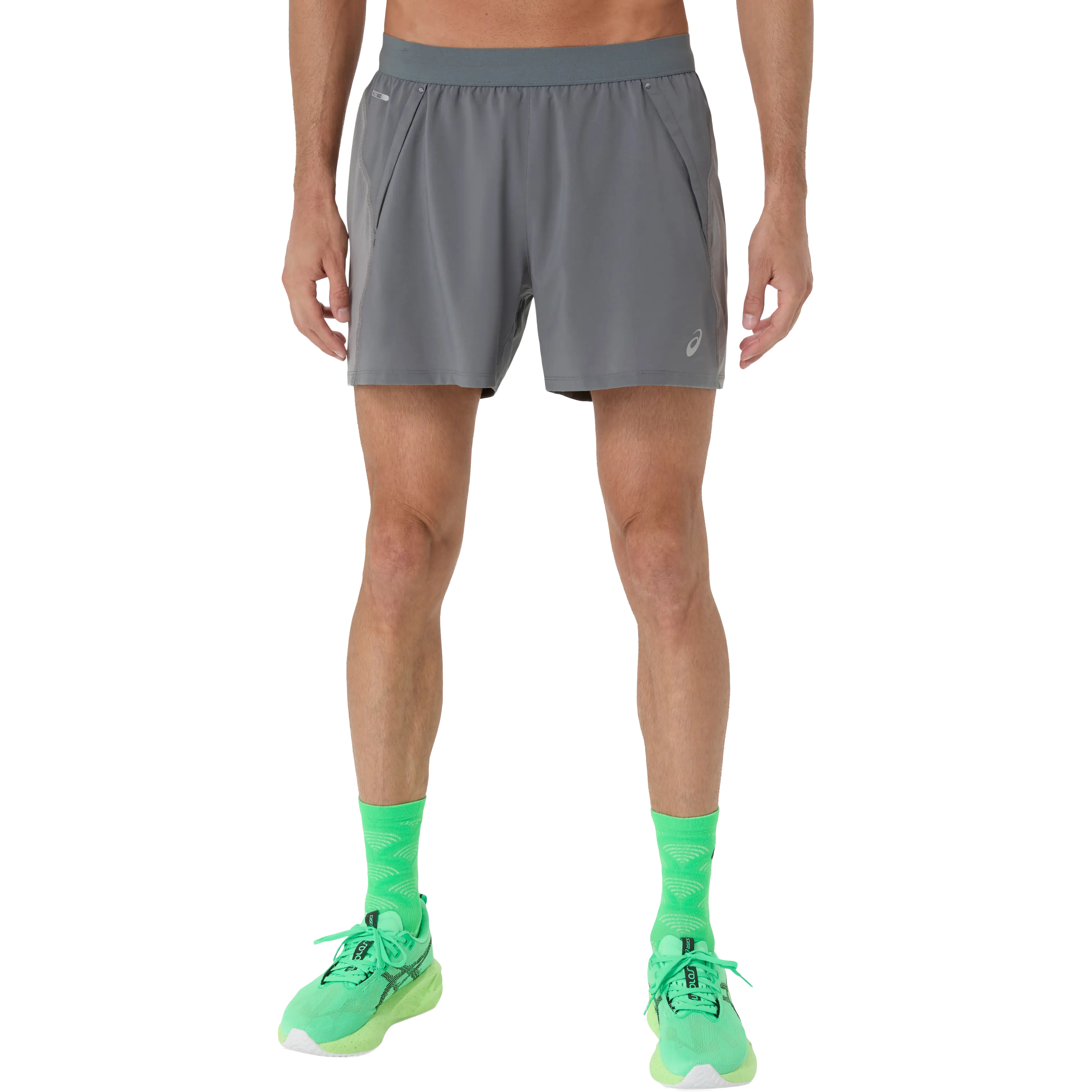 Asics Road 5'' Short Men - Clay Grey/Steel Grey/Illuminat - 2XL - Løbeshorts