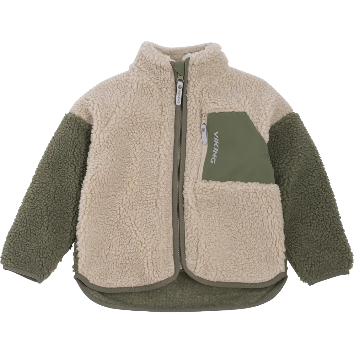 Viking Playtime Pile Midlayer Jacket - Cement - 140 - Fleecetrøjer til børn