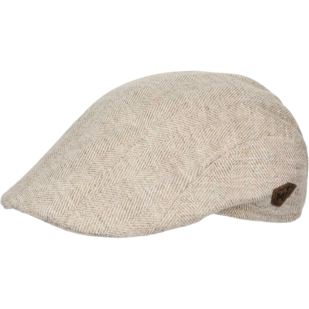 MJM Maddy 51 Organic Wool/Silk Cap - Beige Heeringbone - S - Kasket