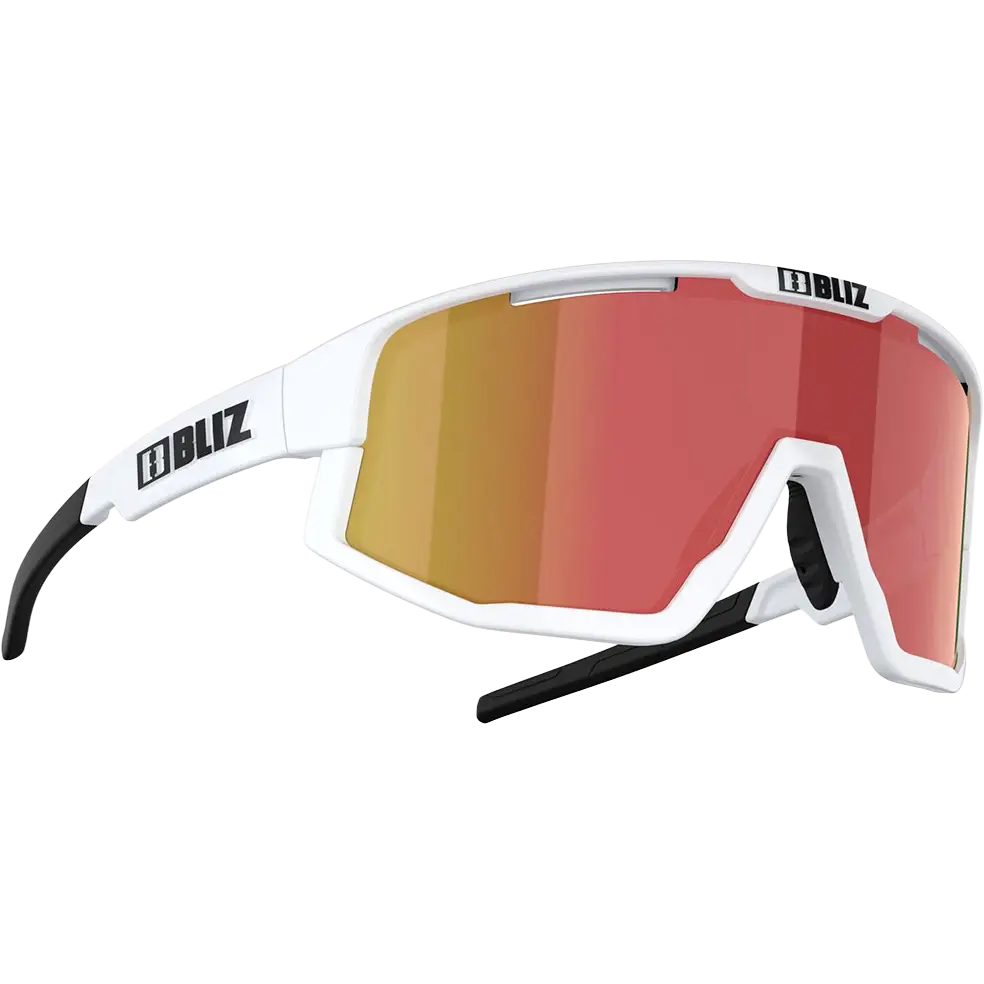 Bliz Fusion Unisex Sportsbriller - Matt White, Smoke/Red - One size - Solbriller