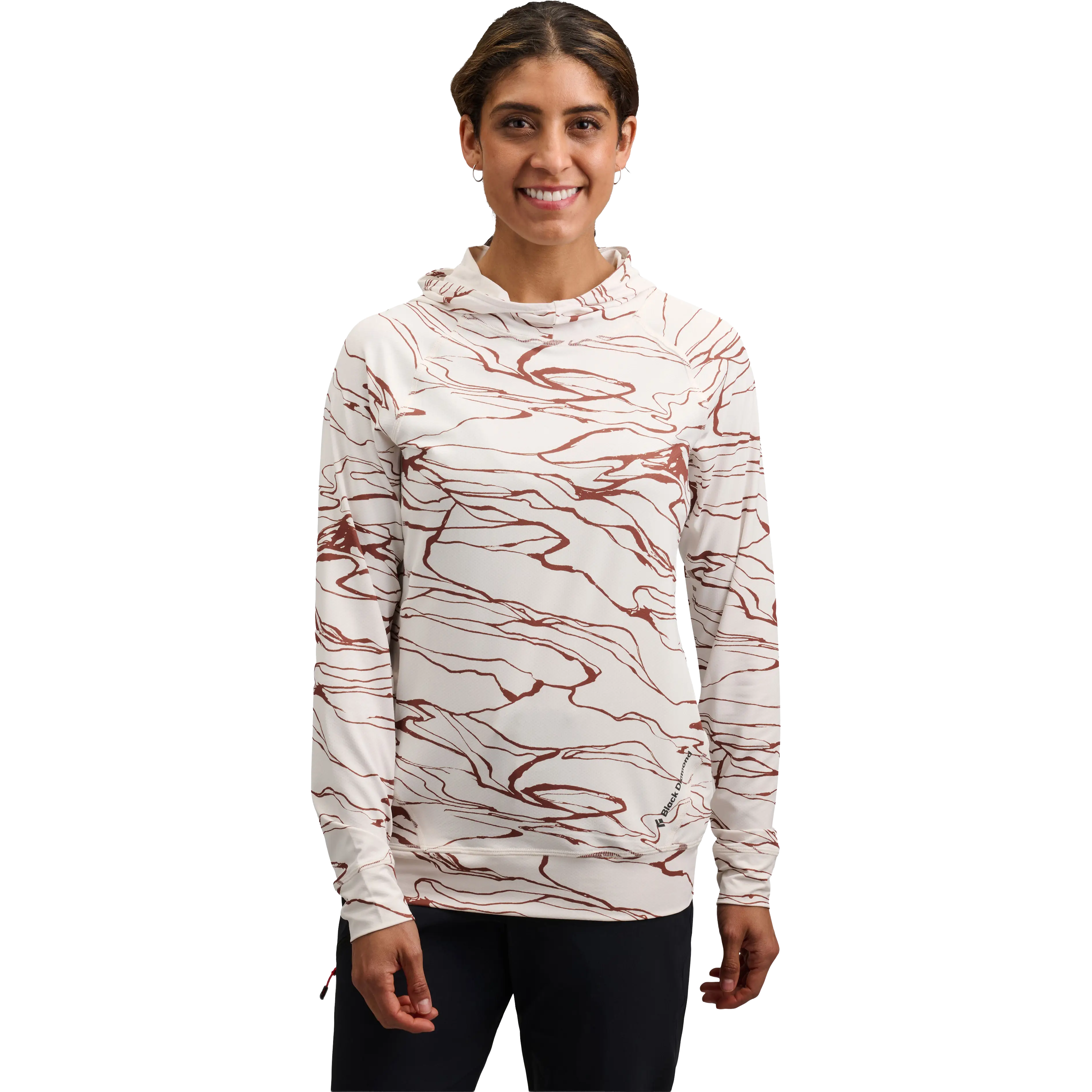 Black Diamond Alpenglow Hoody Women dametrøje - Relief - XL - Langærmet T-shirts