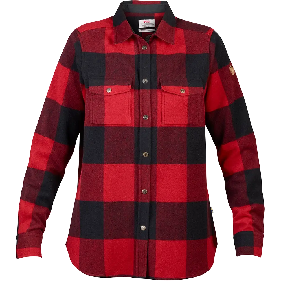 Fjällräven Canada Shirt LS WMS dameskjorte - Red - XL - Langærmet skjorter
