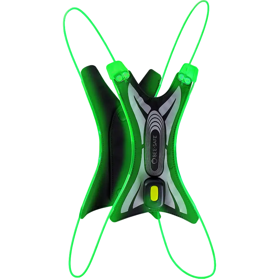 Bee-Safe Led Vest Spider USB - Green - One size - Løbeveste