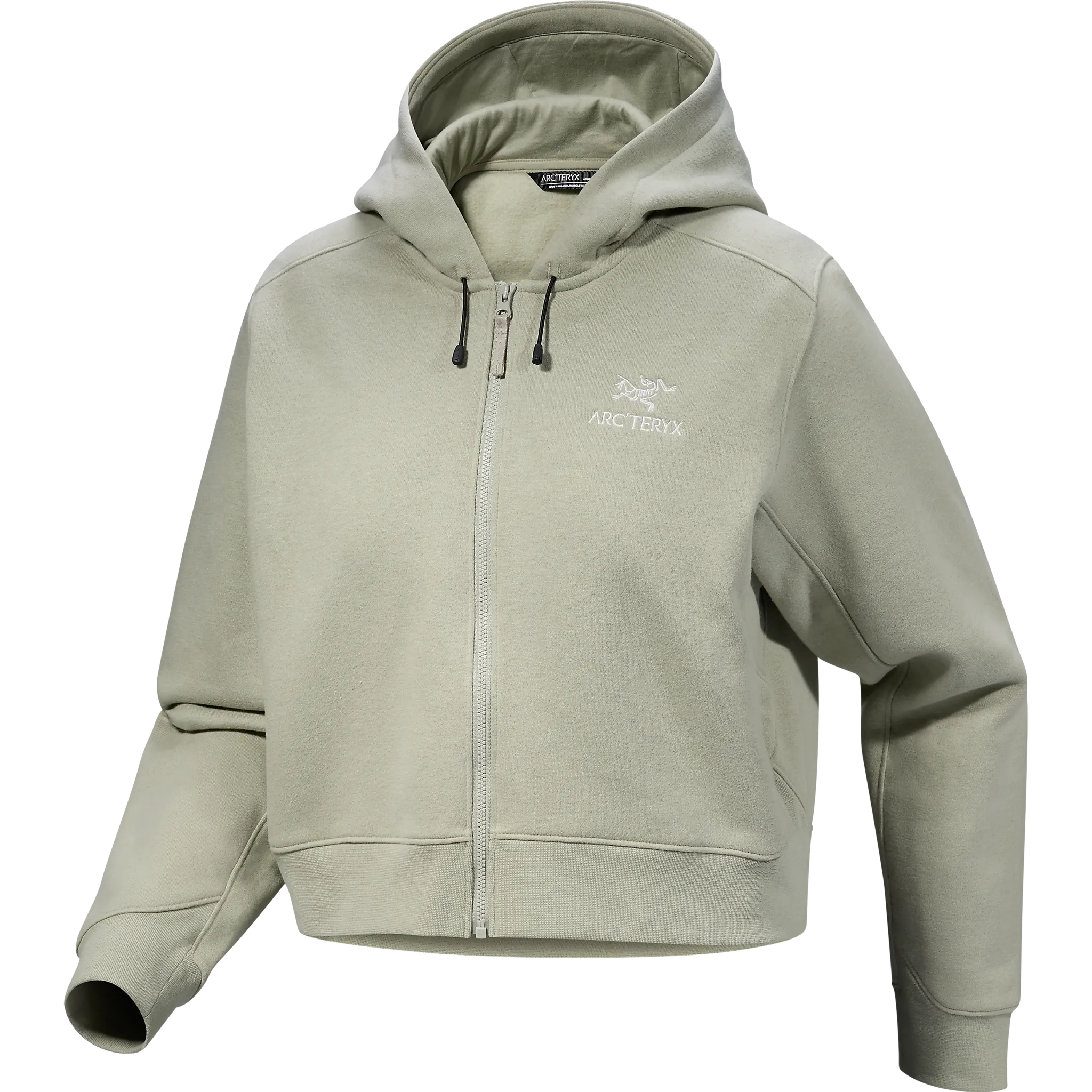 Emblem Fleece Full Zip Crop Hoody Women