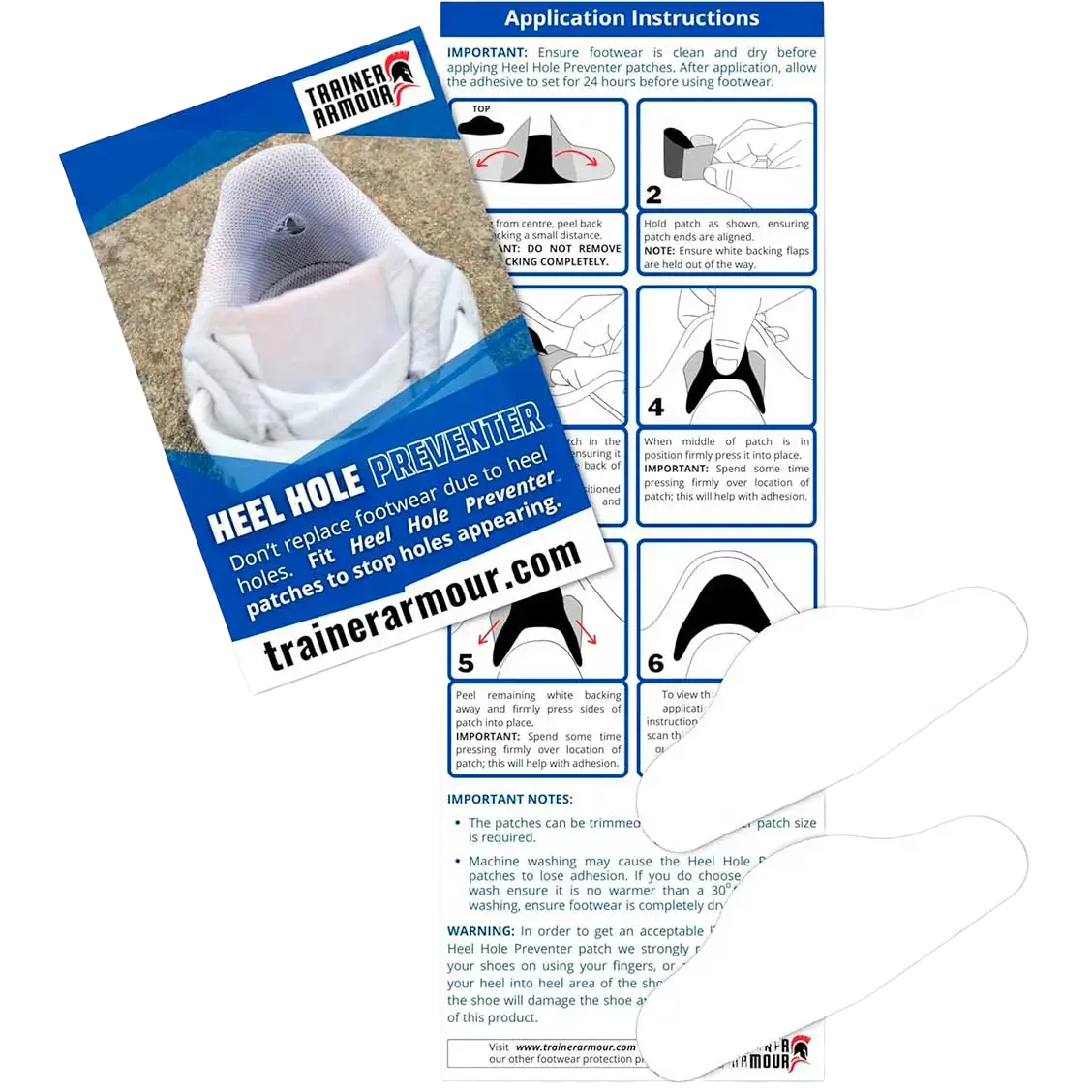 Trainer Armour Heel Hole Preventer - White - One size - Diverse løbeudstyr