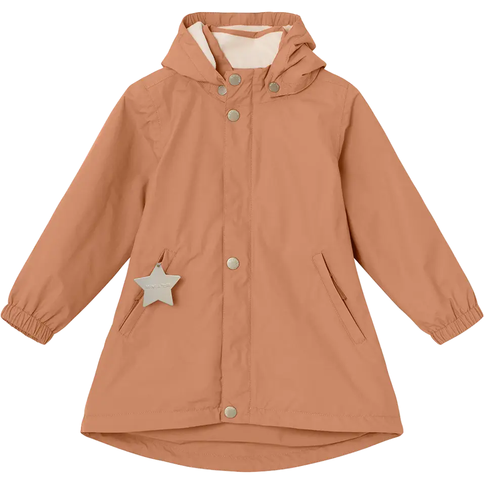 MINI A TURE Vivica Jacket med fleece børnejakke - Toasted Nut - 122 - Regnjakker til børn
