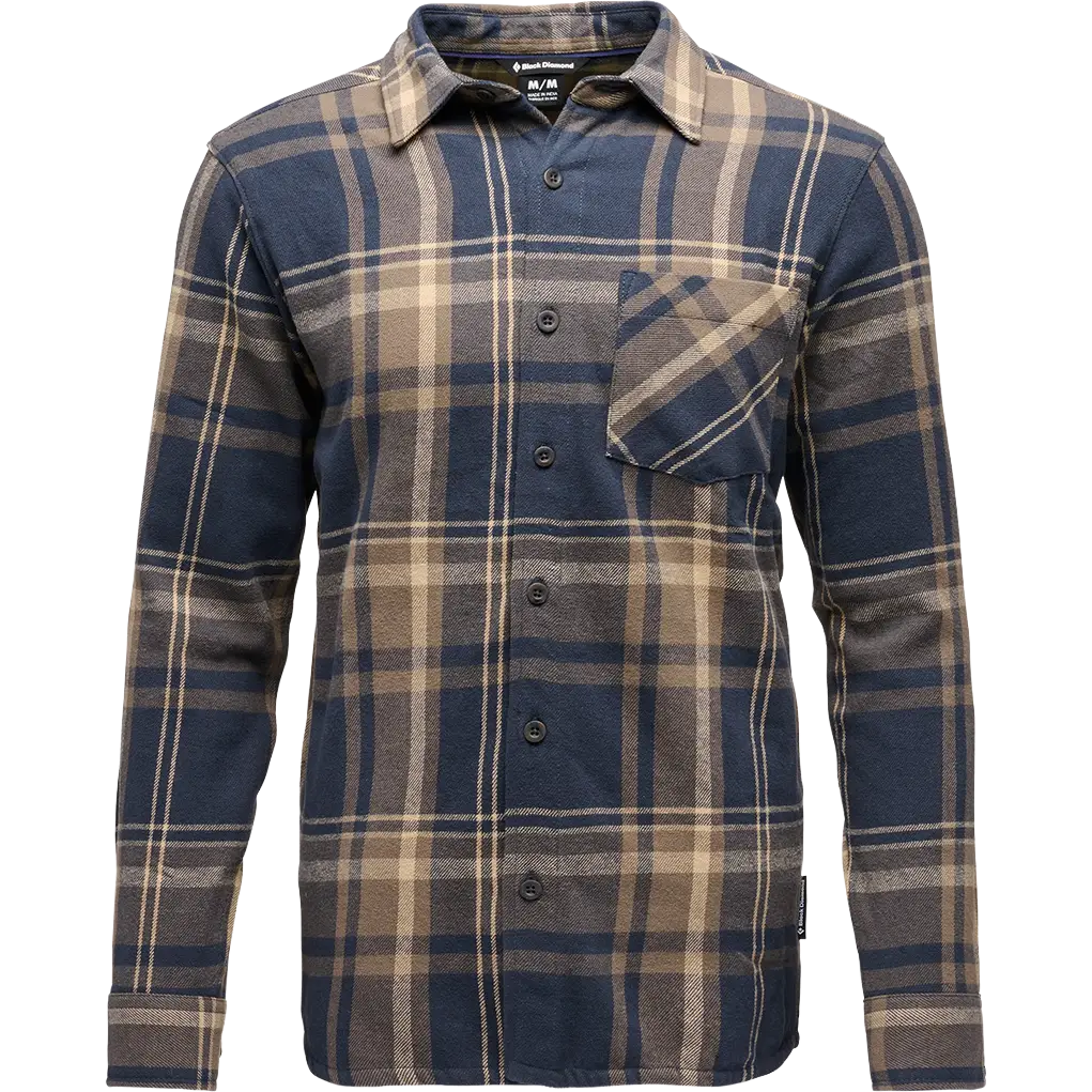 Black Diamond Project Flannel Shirt Men Skjorte - Charcoal/Walnut Plaid - S - Langærmet skjorter