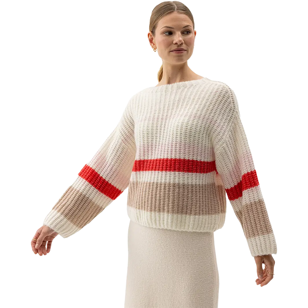 Holebrook Cajsa Sweater - Off White/Multi - S - Striktrøjer
