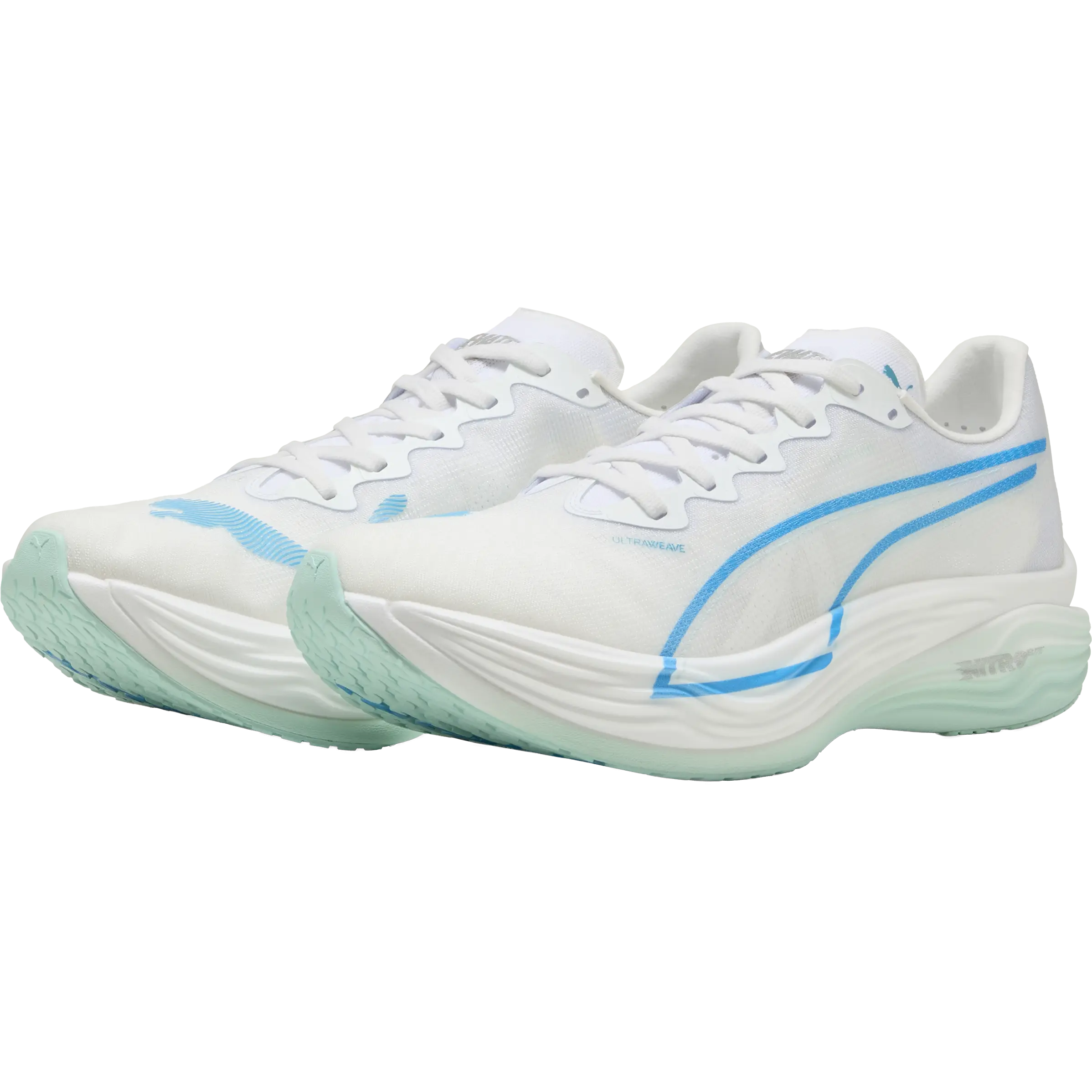 Puma Deviate Nitro Elite 3 Men - PUMA White/Speed Blue - 42,5 - Konkurrence løbesko
