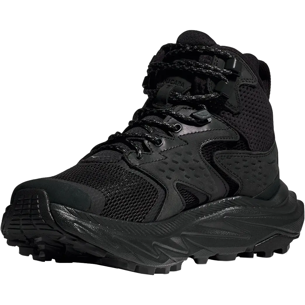 HOKA One One Anacapa 2 Mid GTX Women damestøvle - Black/Black - US6/UK4,5/37 1/3 - Vandtætte støvler