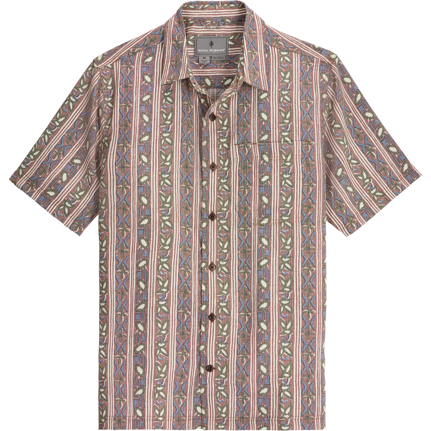 Royal Robbins Camino Pucker S/S Men - Mahogany Botanist Pt - S - Kortærmet skjorter