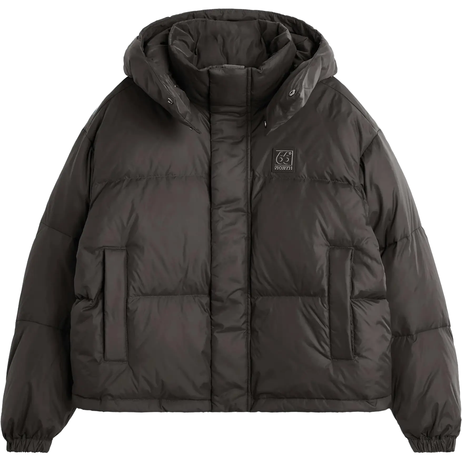 66°North Dyngja Down Cropped Jacket Women - Licorice - XL - Vinterjakker