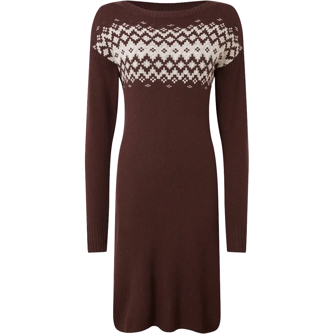 Sherpa Solma Boatneck Dress kjole - Beet Red - S - Outdoor kjoler