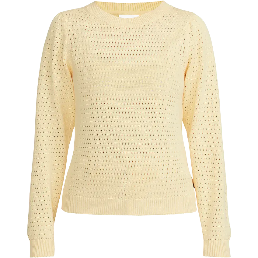 Holebrook Ina Crew Women dametrøje - Pale Yellow - L - Striktrøjer