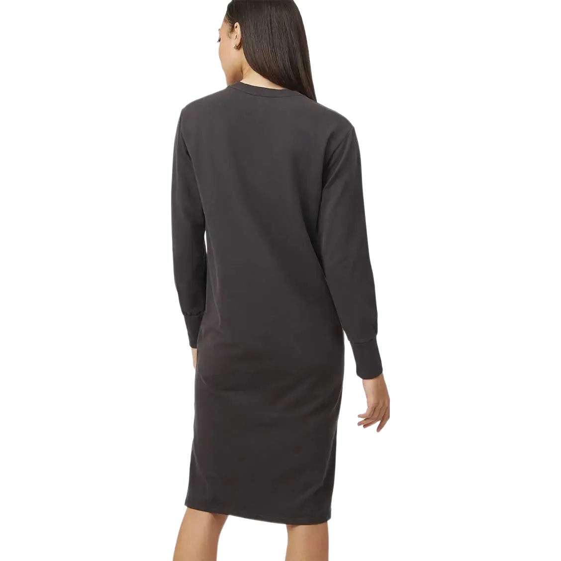 French Terry Long Sleeve Crew Dress Women kjole