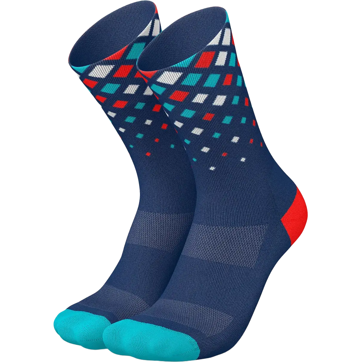 InCylence Running Crystals High-Cut - Navy Cyan Inferno - 43-46 - Løbestrømper