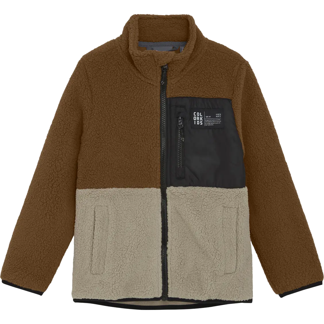 Color Kids Fleece Jacket - Nuthatch - 176 - Fleecetrøjer til børn