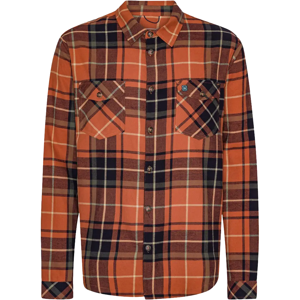 Superstainable Dümmer Flannel Shirt Men skjorte - Picante - S - Langærmet skjorter