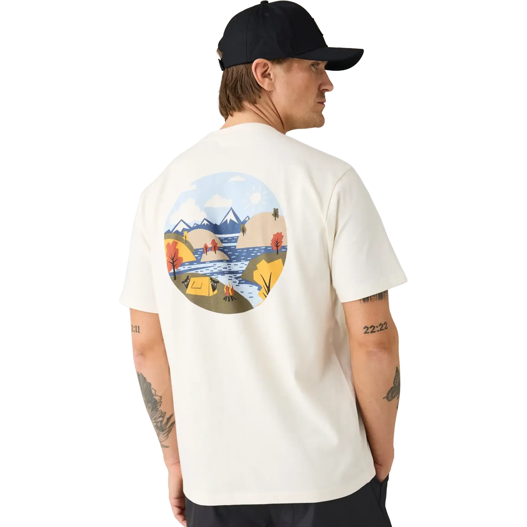 Scenery Back Print T-shirt Men