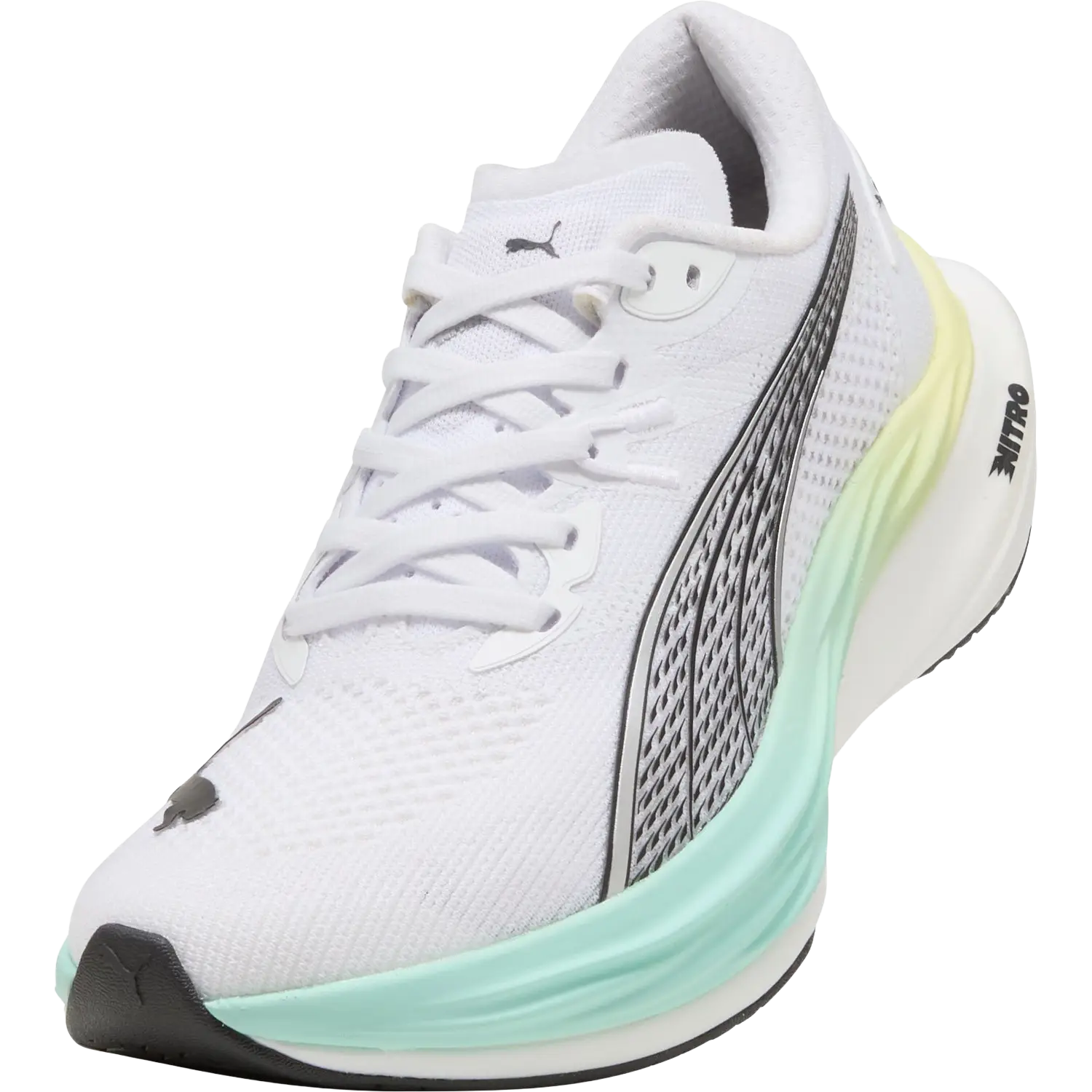 Puma Deviate Nitro 3 Women - PUMA White/Mint Melt - 37,5 - Konkurrence løbesko