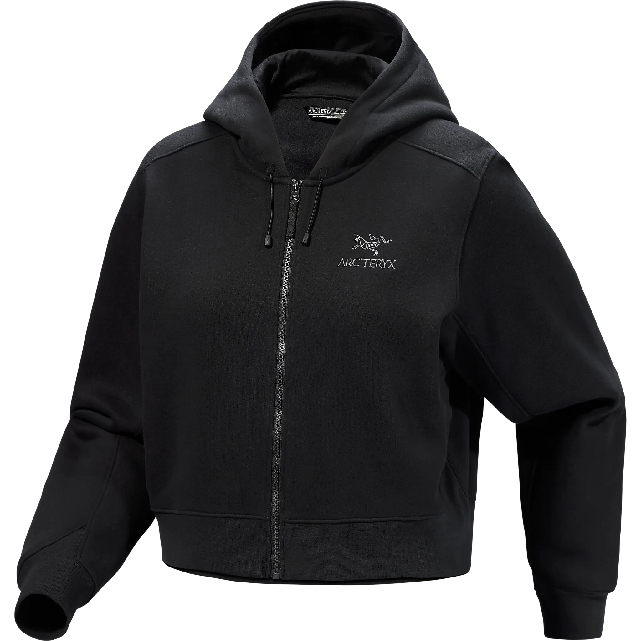 Emblem Fleece Full Zip Crop Hoody Women