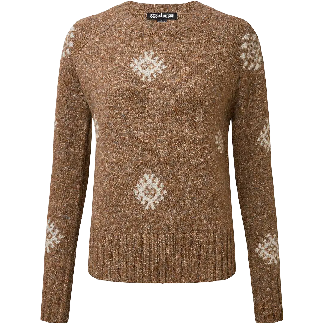 Sherpa Vindo Crew Women damesweater - Caramel - S - Striktrøjer