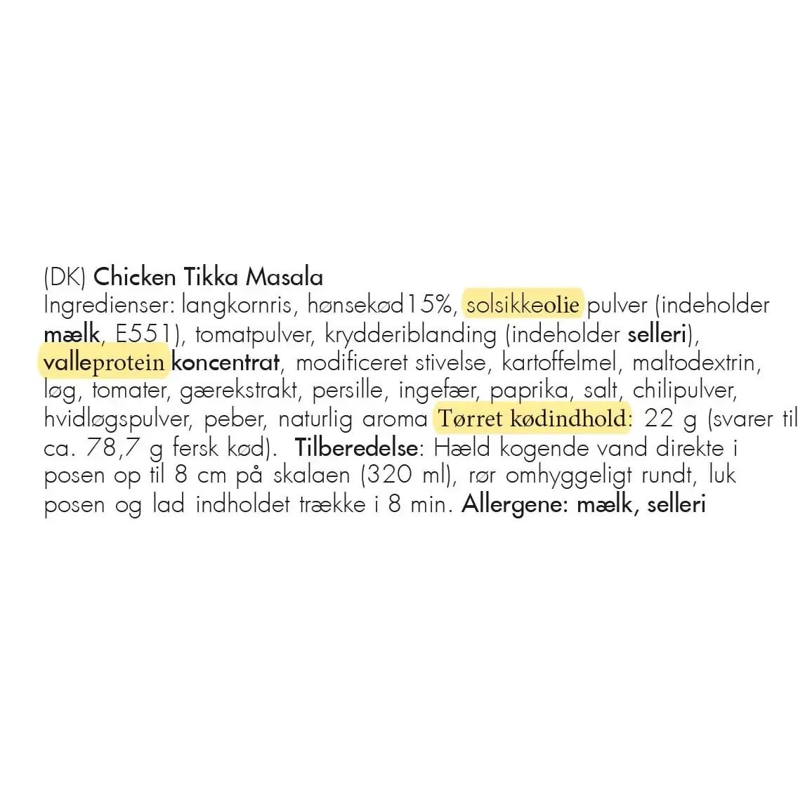 Chicken Tikka Masala glutenfrit måltid