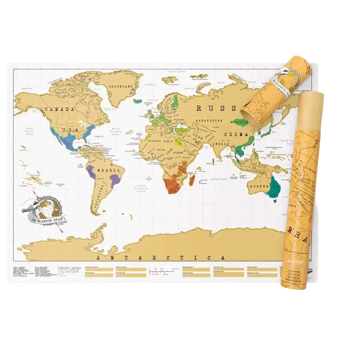 Scratch Map World Världskarta