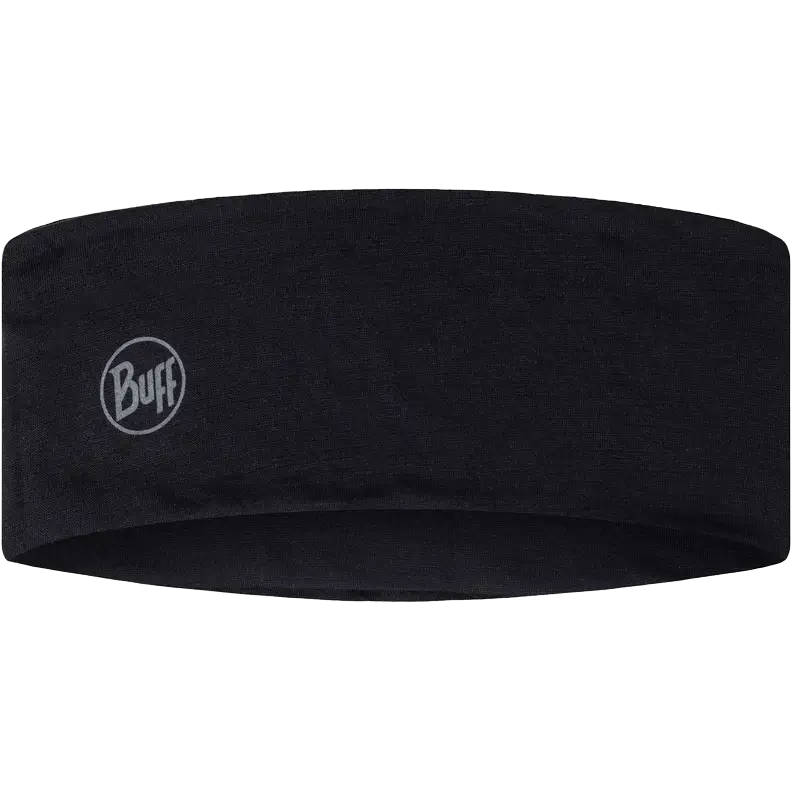 Buff Lightweight Merino Wool Headband - Solid Black - One size - Pandebånd