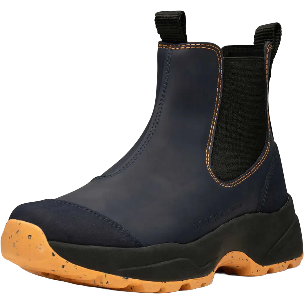 WODEN Siri Waterproof Women gummistøvle - Dark Navy/Papaya - 37 - Gummistøvler