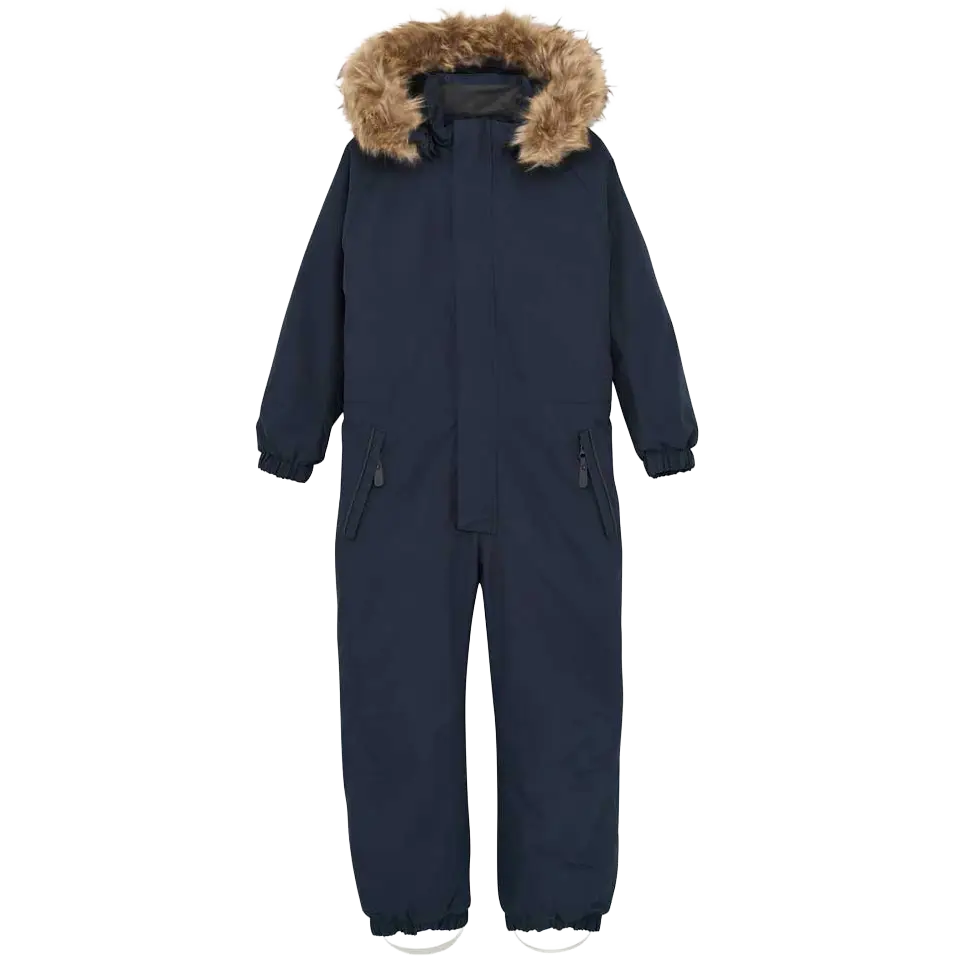 Color Kids Coverall with Fake Fur flyverdragt - Total Eclipse - 98 - Flyverdragter til børn