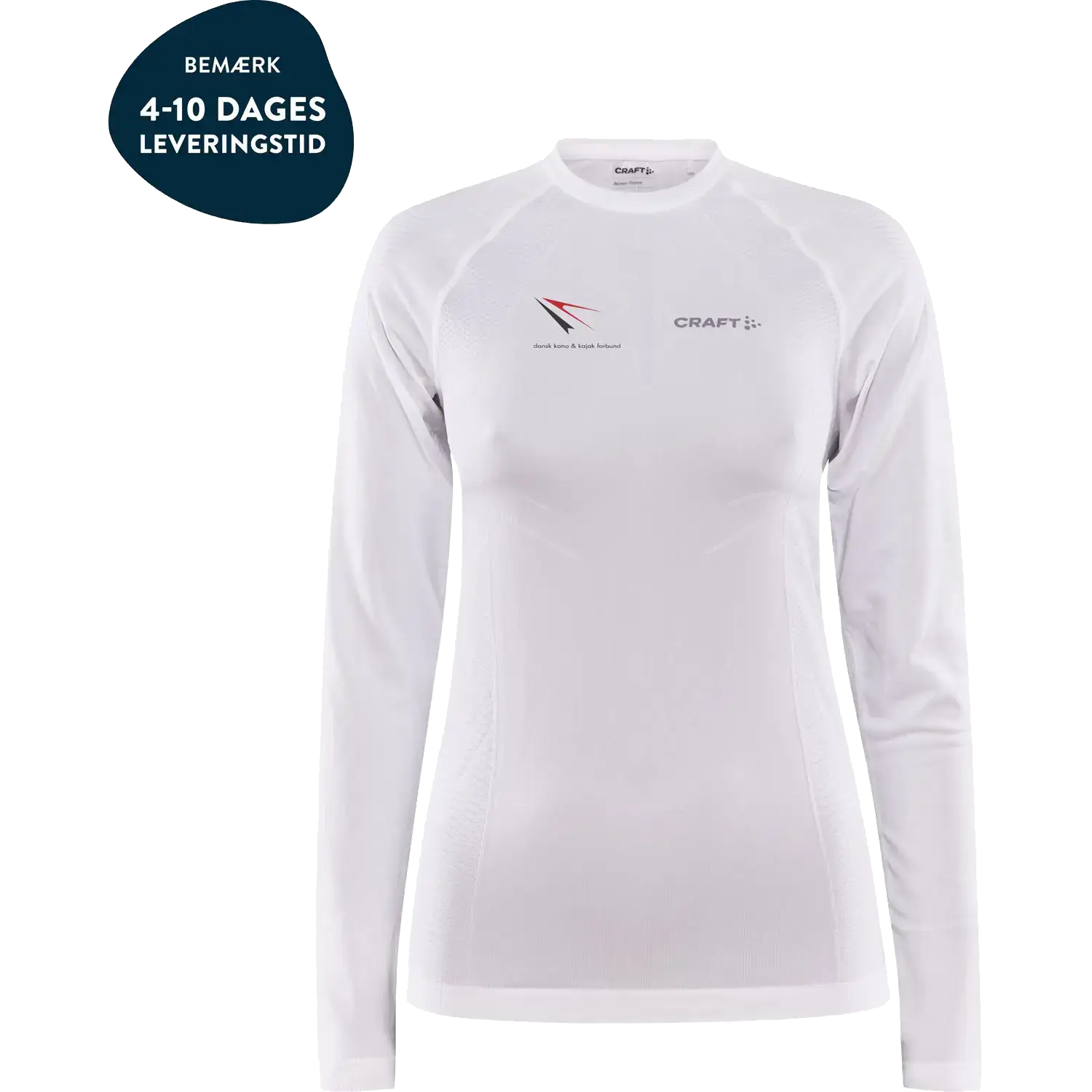 Craft Adv Cool Intensity LS Women m/logo DKF - White - M - Dansk Kano og Kajak Forbund