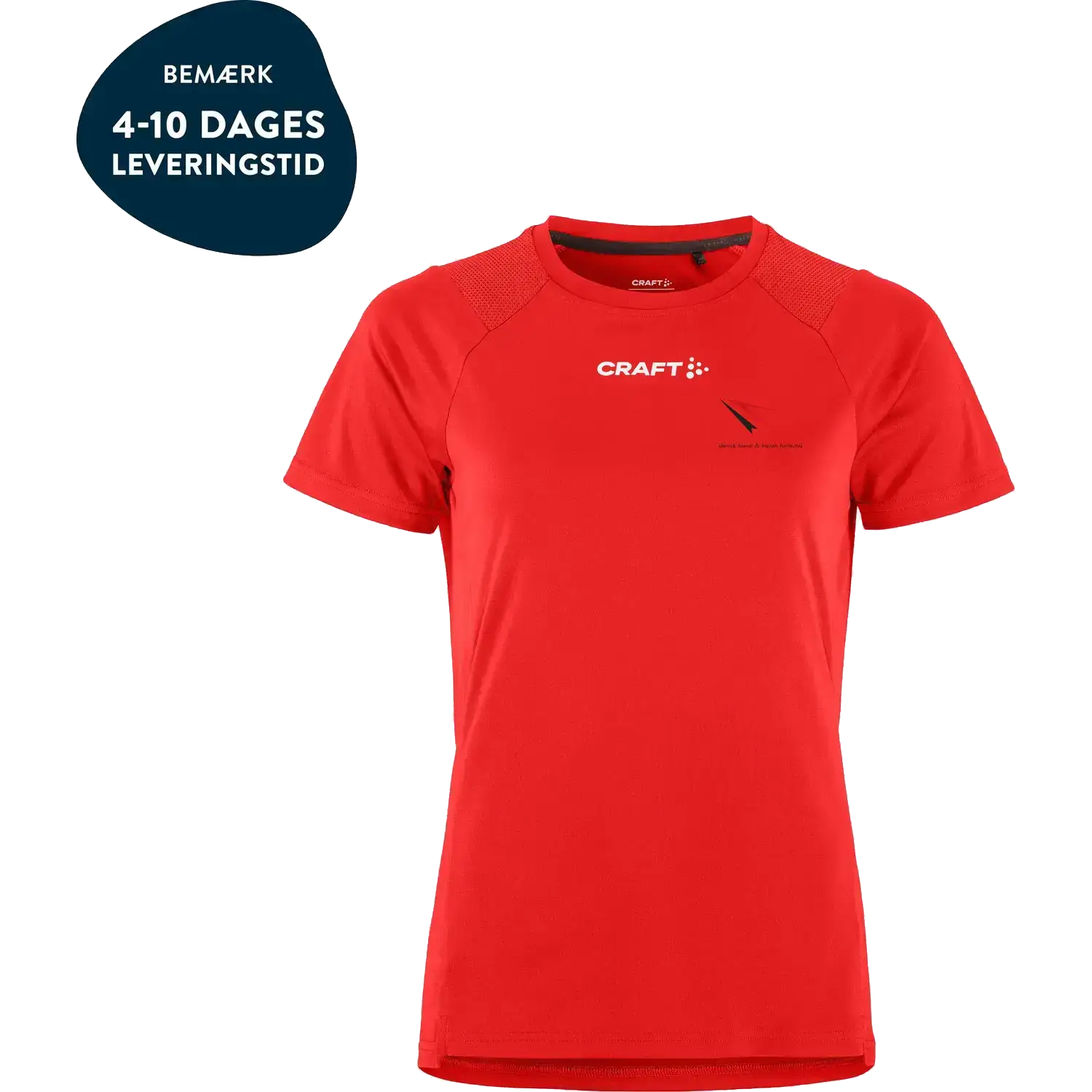 Craft Rush 2.0 SS Tee Women m/logo DKF - Bright Red - L - Dansk Kano og Kajak Forbund