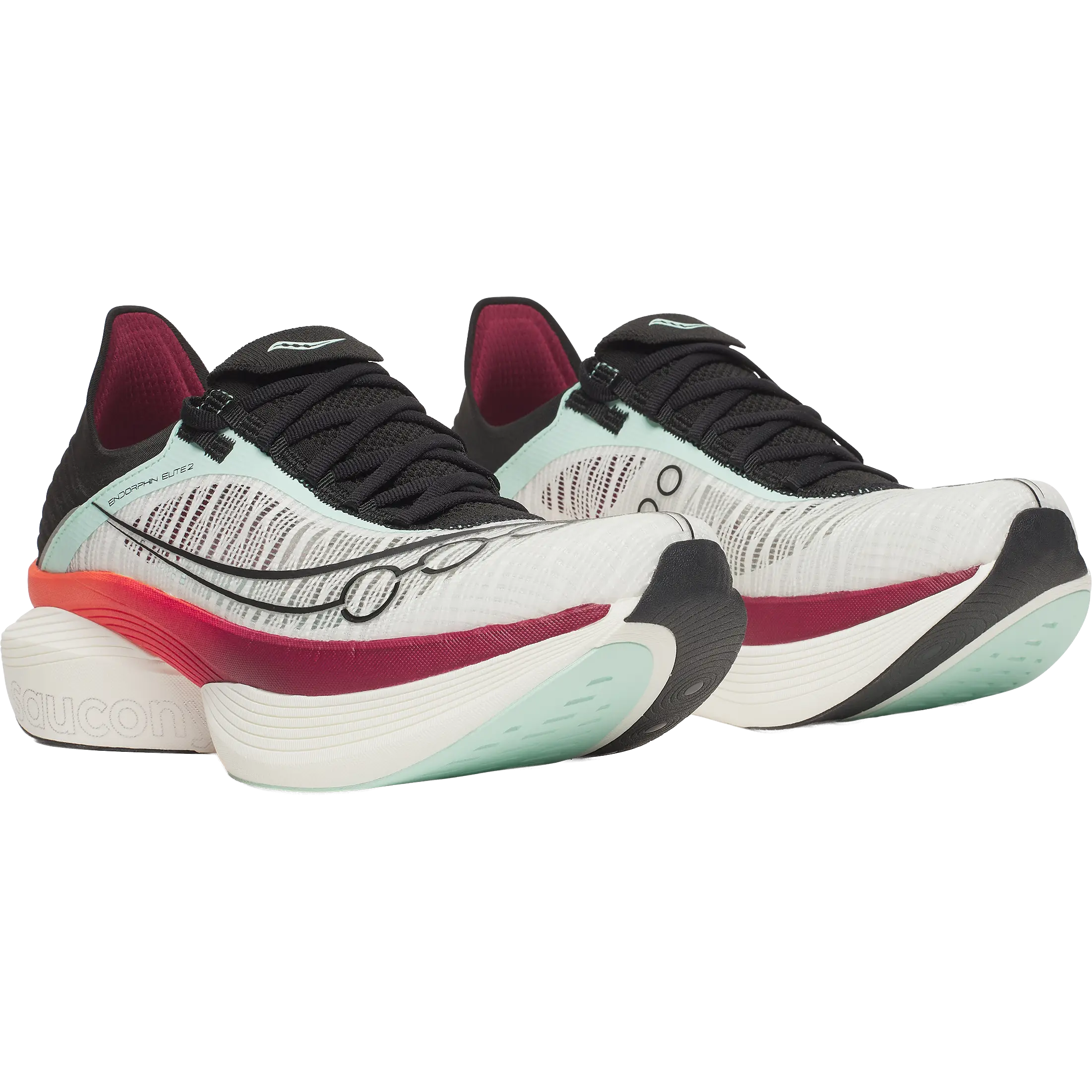 Saucony Endorphin Elite 2 Unisex - White/Crimson - US10/EU44 - Konkurrence løbesko