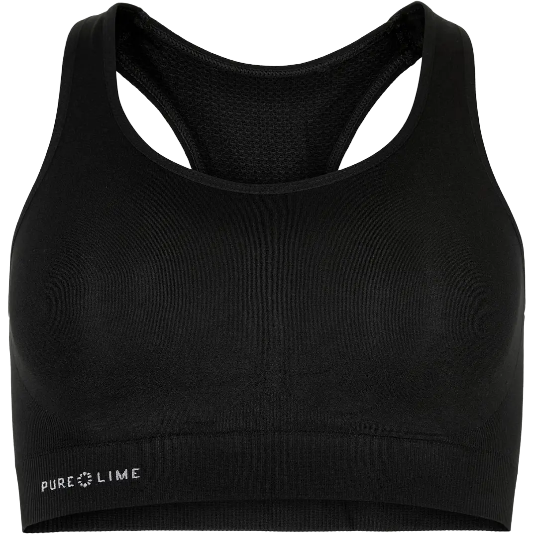 Pure Lime Seamless Bra Top - Black - XL/XXL - Løbeundertøj