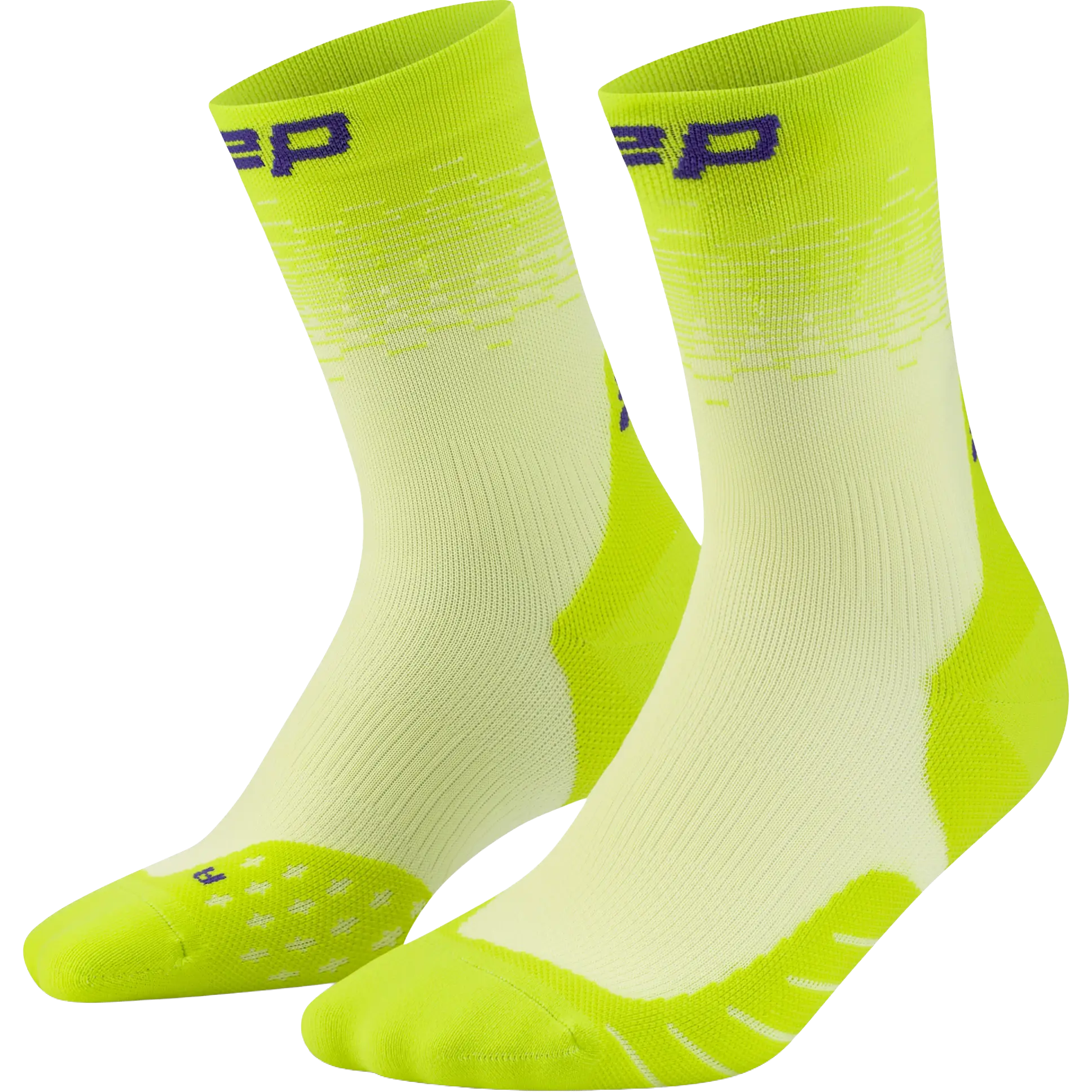 CEP Run Edt. Fade Socks Mid Cut Men - Lime/blue - IV 42-45 - Løbestrømper